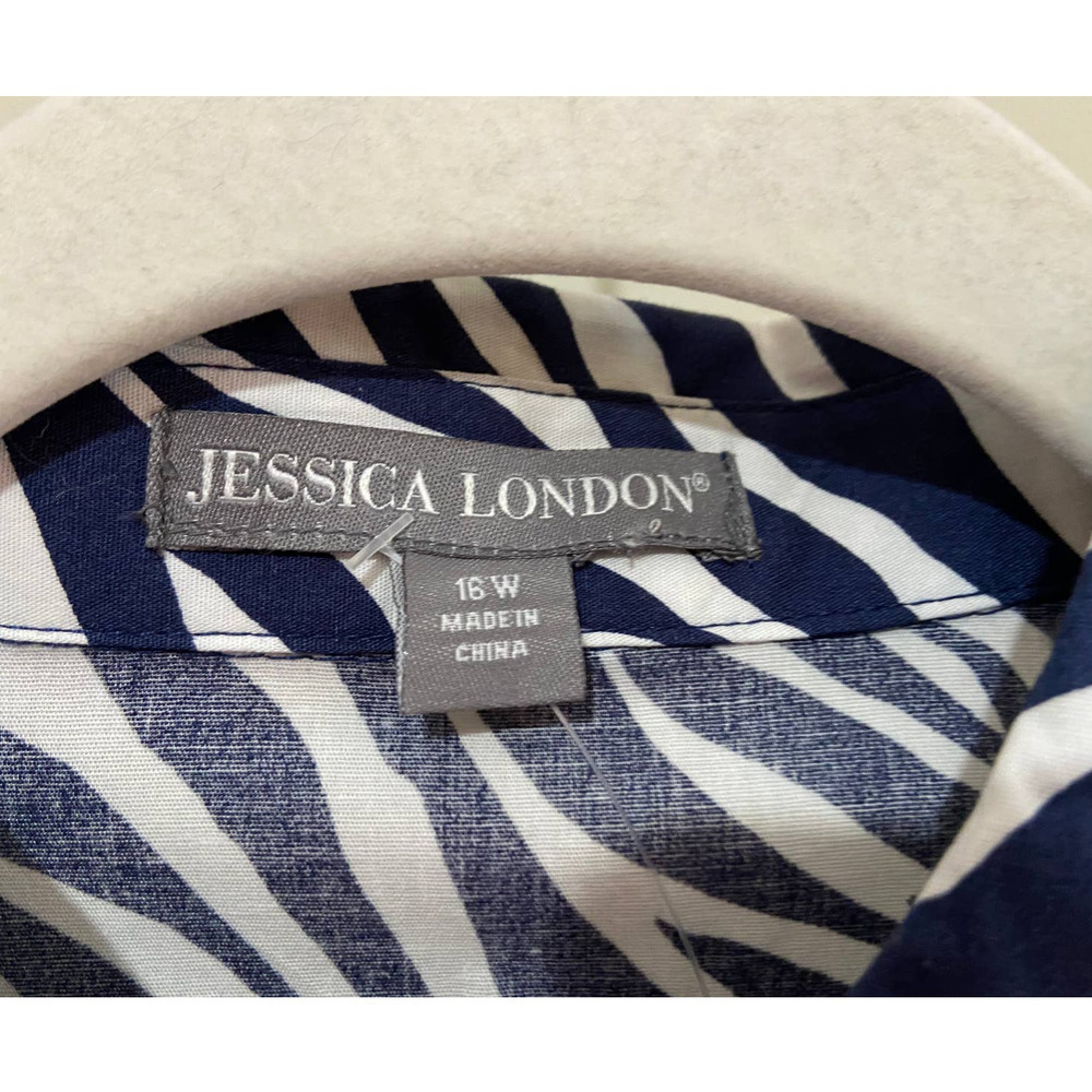 NWOT Jessica London Animal Print Button Up Shirt 16W - Picture 4 of 7
